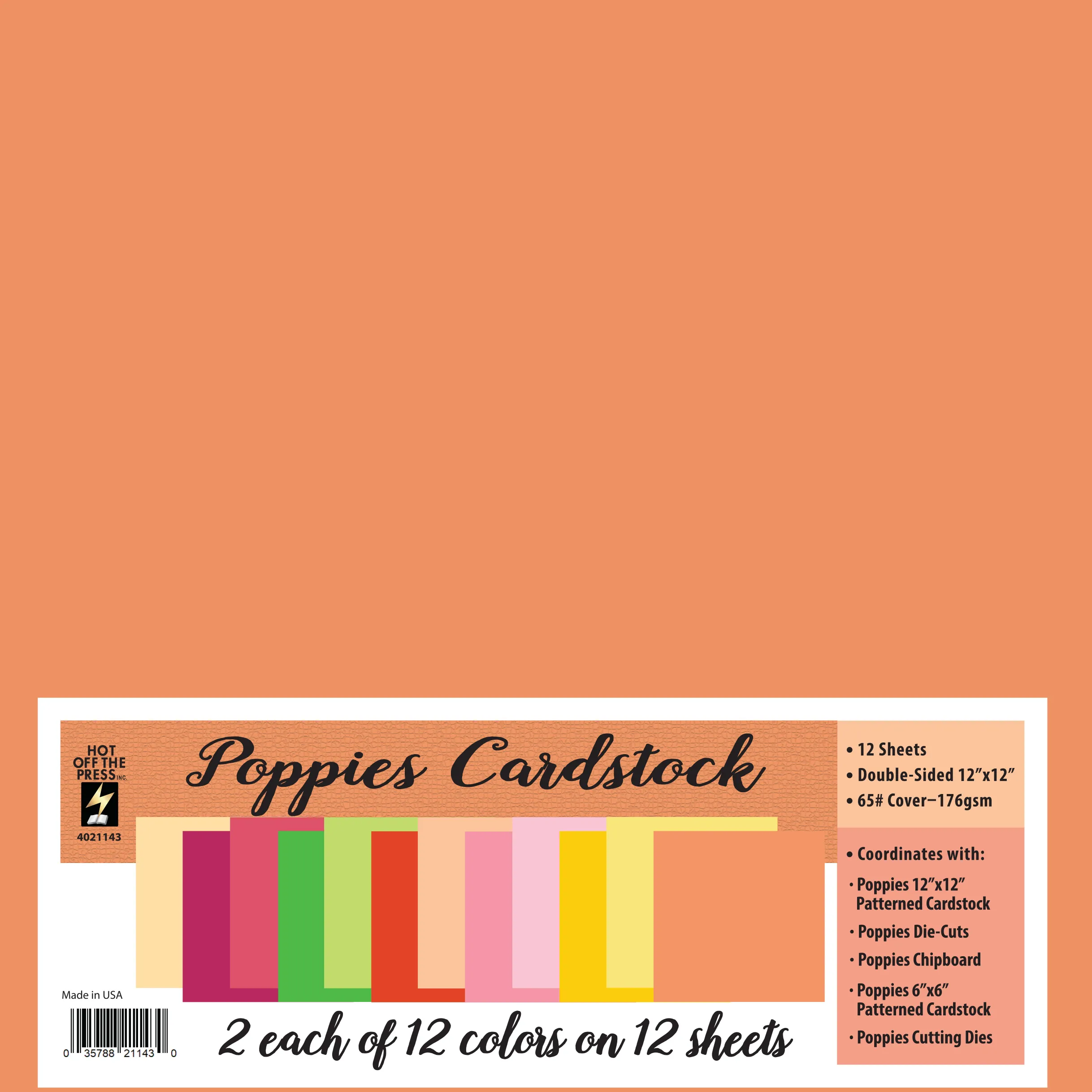 Poppies 12x12 Solid Cardstock